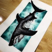 鲨鱼纹身手稿